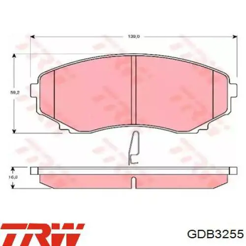 Гальмівні колодки TRW GDB3255 ціна, від 25.93 USD