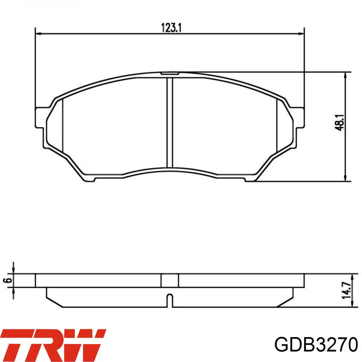 Купити GDB3270 TRW Колодки гальмівні передні, дискові
