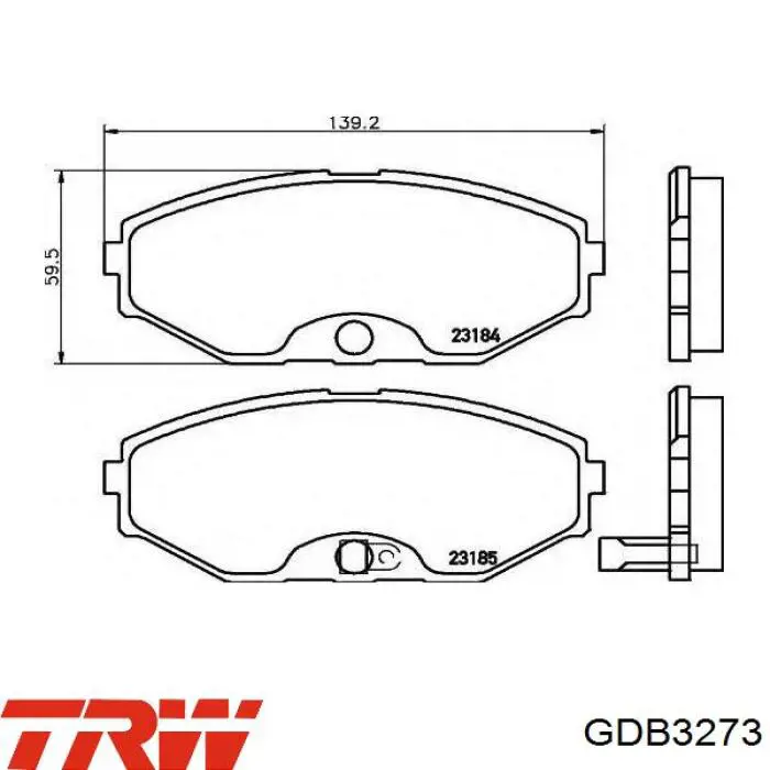 Колодки гальмівні передні, дискові GDB3273 TRW