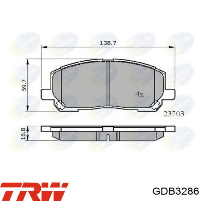 Гальмівні колодки TRW GDB3286 ціна, від 28.31 USD