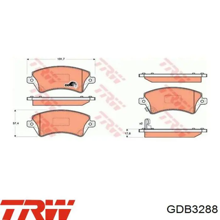 Тормозні колодки TRW GDB3288