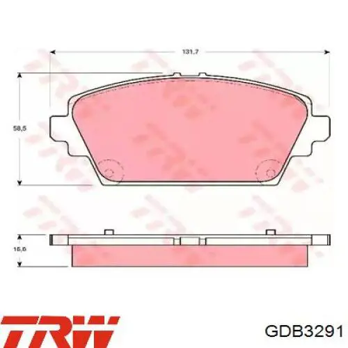 Колодки гальмівні передні, дискові GDB3291 TRW