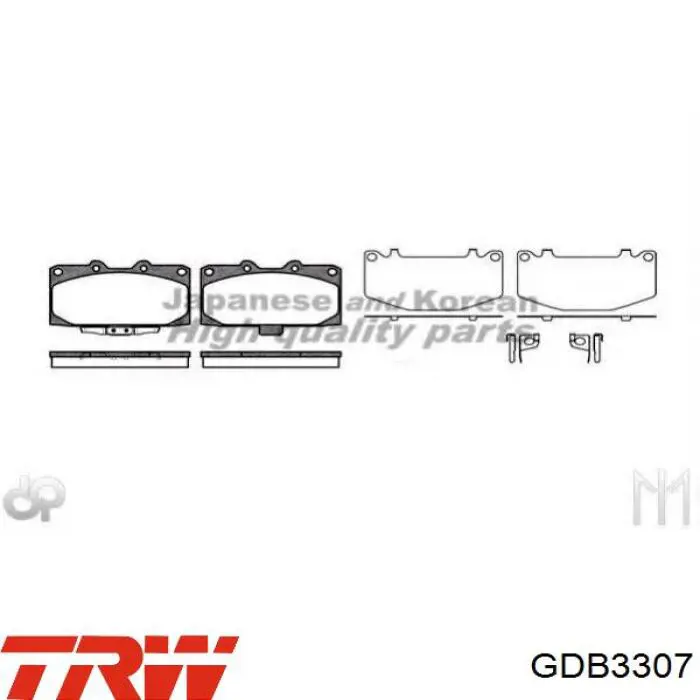 GDB3307 TRW колодки гальмівні передні, дискові