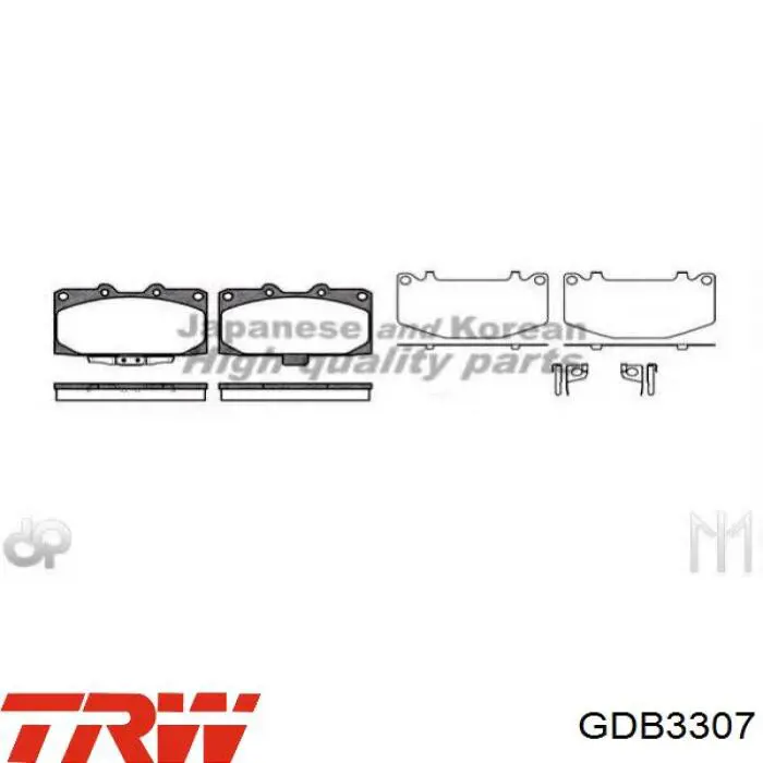 Колодки гальмівні передні, дискові GDB3307 TRW