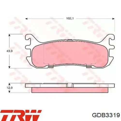 Задні гальмівні колодки TRW GDB3319 ціна, від 15.43 USD