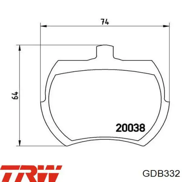 Передні тормозні колодки GDB332 Lucas