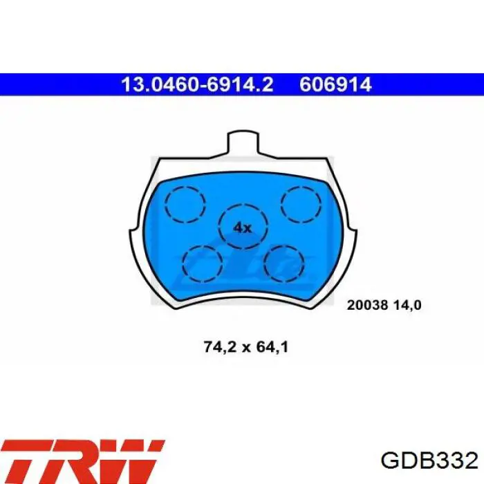 Купити GDB332 Lucas Колодки гальмівні передні, дискові