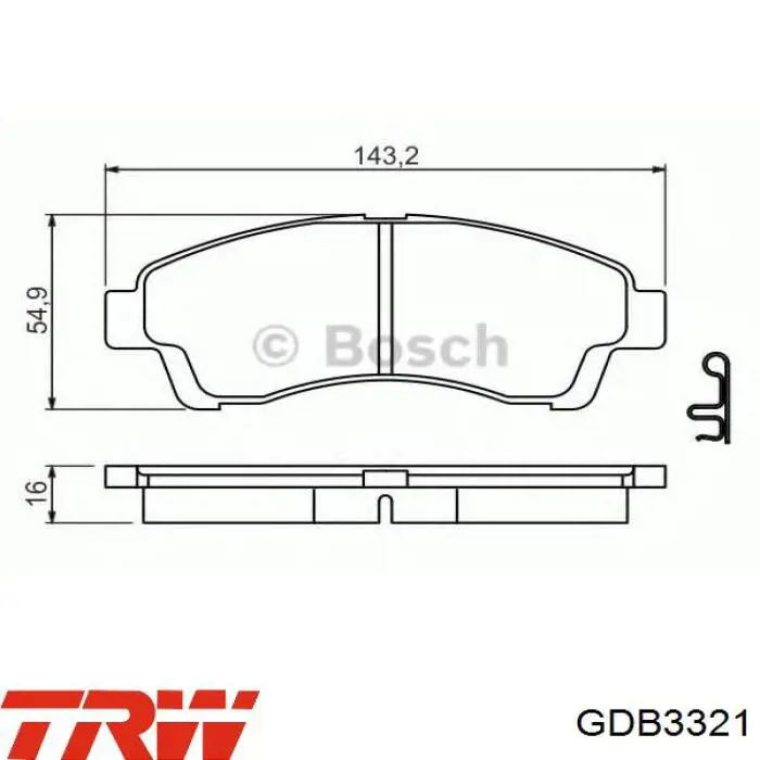 GDB3321 TRW Передні гальмівні колодки