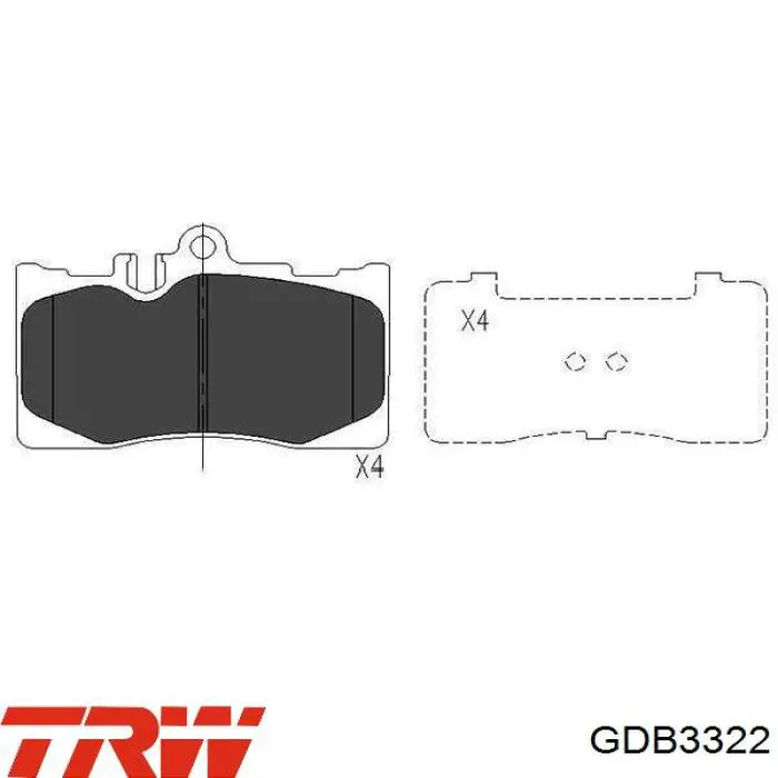 Купити GDB3322 TRW Колодки гальмівні передні, дискові
