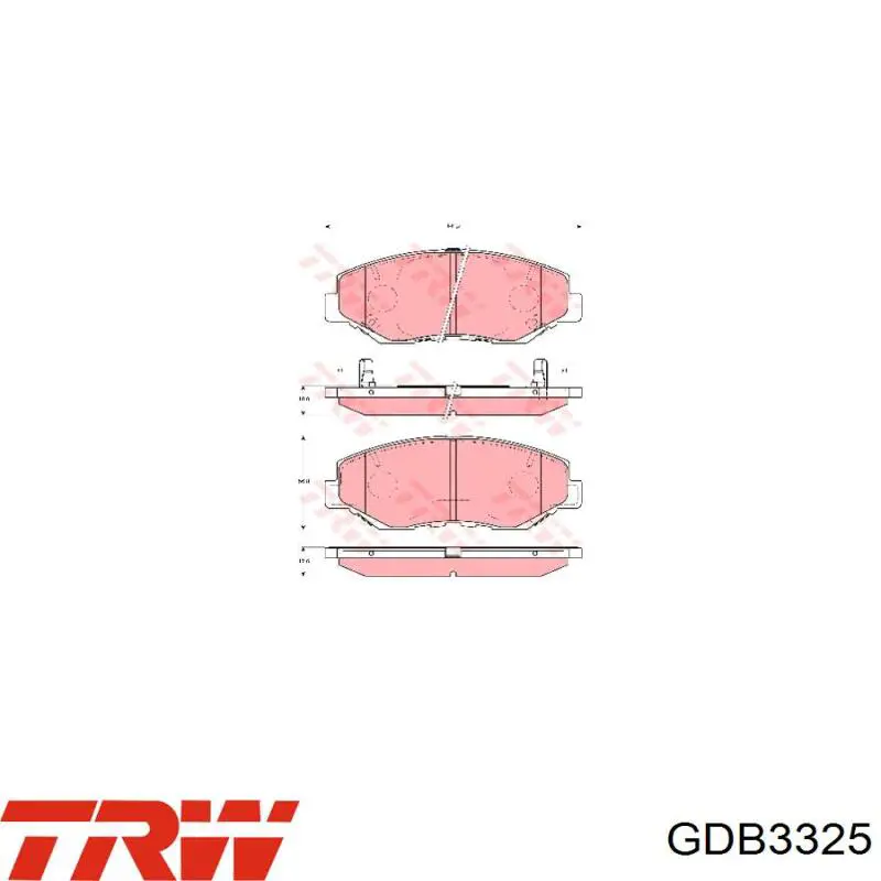 GDB3325 TRW колодки гальмівні передні, дискові