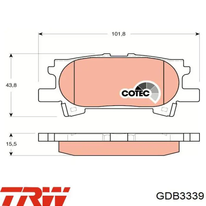 Колодки гальмові задні, дискові GDB3339 TRW