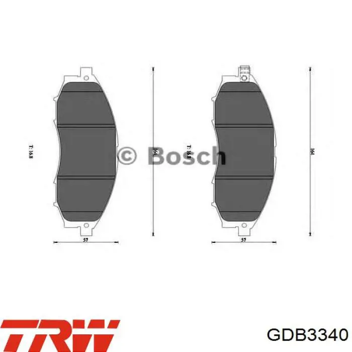 Передні тормозні колодки GDB3340 TRW