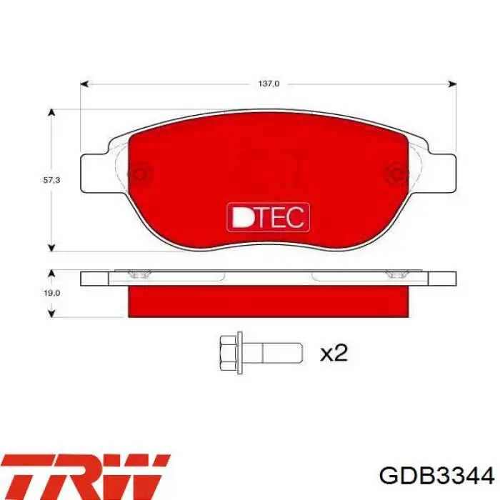 Купити GDB3344 TRW Задні колодки