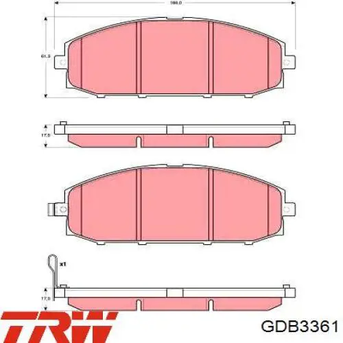 GDB3361 TRW колодки гальмівні передні, дискові