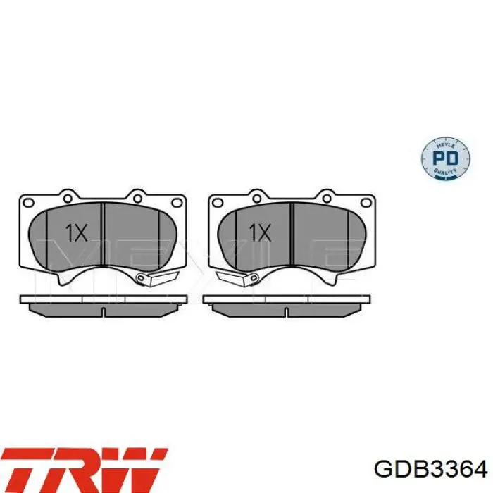 Купити GDB3364 TRW Колодки гальмівні передні, дискові