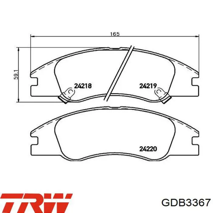 Купити GDB3367 TRW Колодки гальмівні передні, дискові