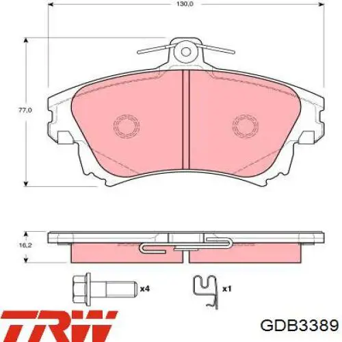 Колодки гальмівні передні, дискові TX1403 Tomex