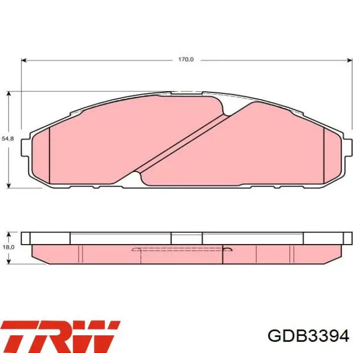 GDB3394 TRW колодки гальмівні передні, дискові