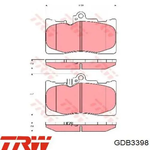 Передні тормозні колодки GDB3398 TRW
