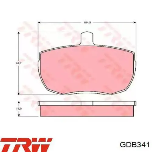 Купити GDB341 TRW Колодки гальмівні передні, дискові