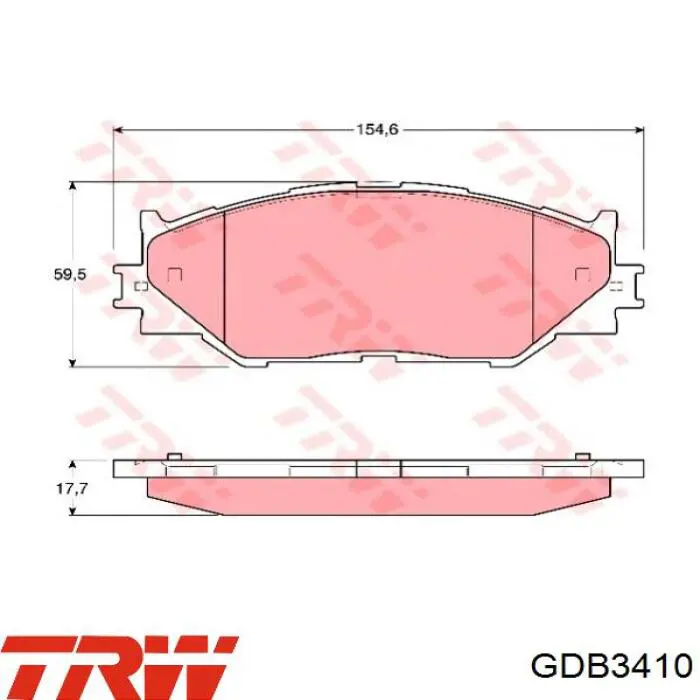 GDB3410 TRW колодки гальмівні передні, дискові