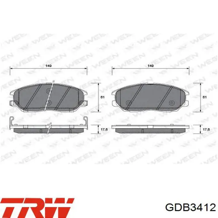 BP3030 Kavo Parts Передні гальмівні колодки