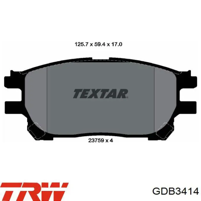 Гальмівні колодки TRW GDB3414 ціна, від 28.20 USD