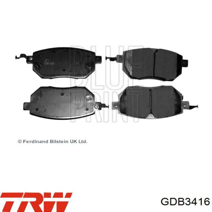 GDB3416 TRW колодки гальмівні передні, дискові