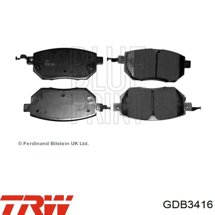 Колодки гальмівні передні, дискові GDB3416 TRW