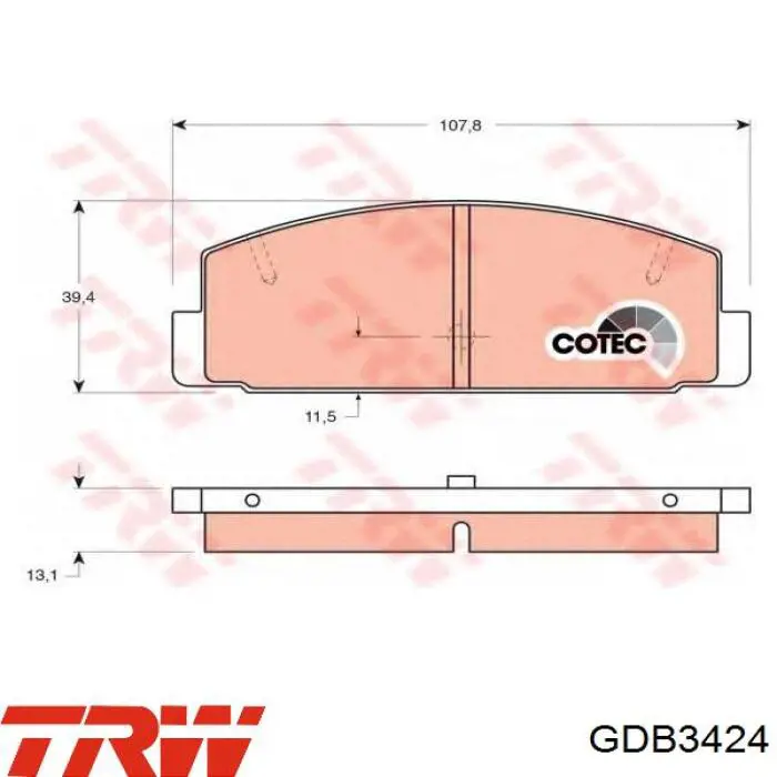 Тормозні колодки TRW GDB3424