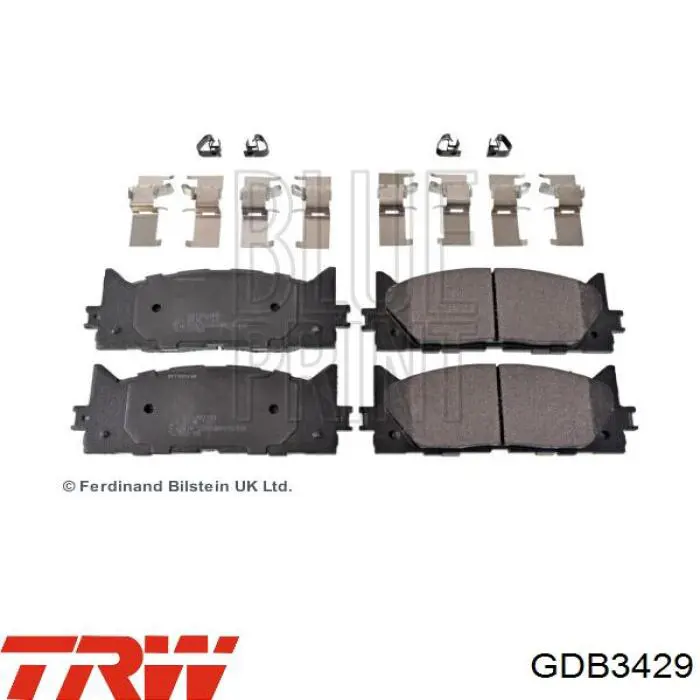 Купити GDB3429 TRW Колодки гальмівні передні, дискові