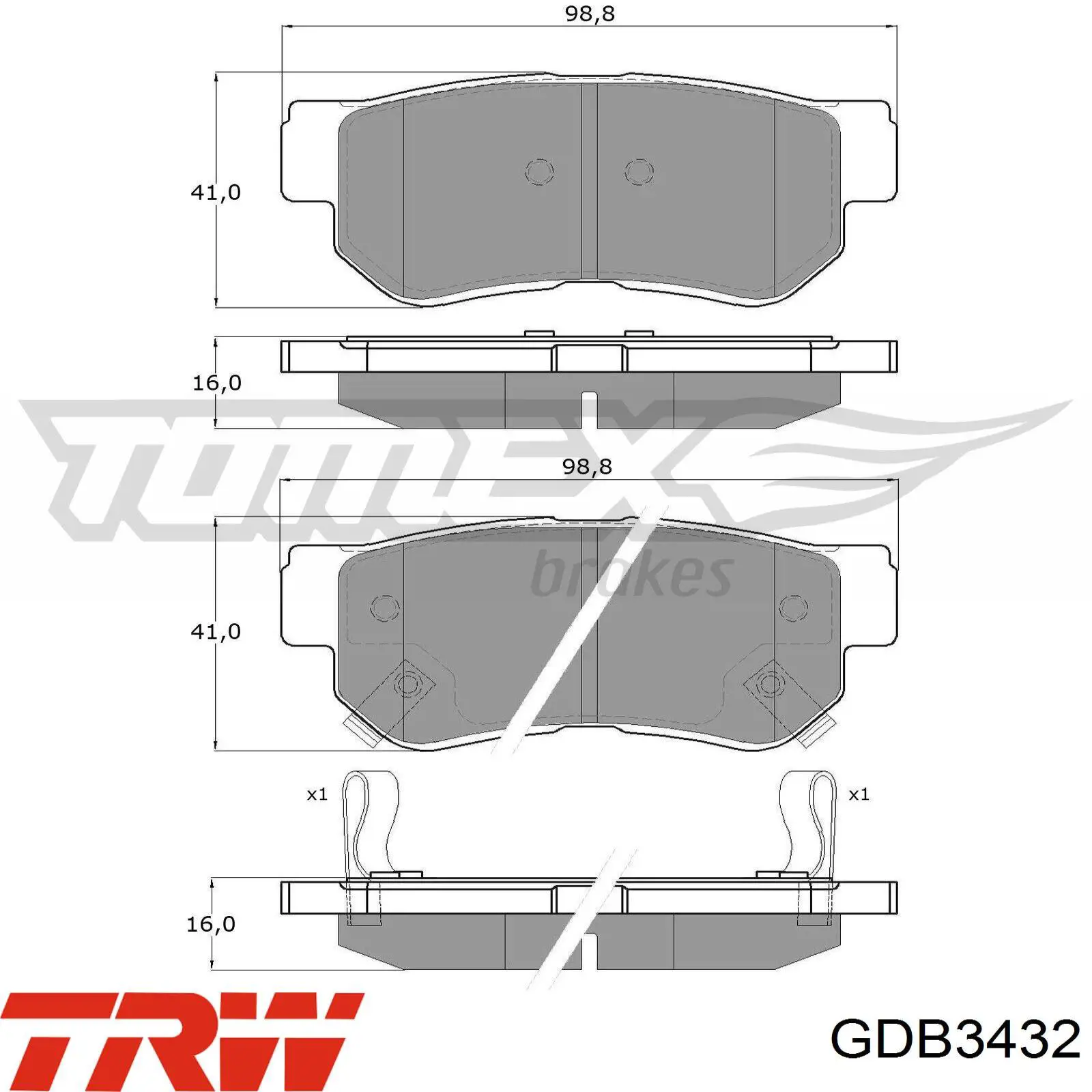 Купити GDB3432 TRW Задні колодки