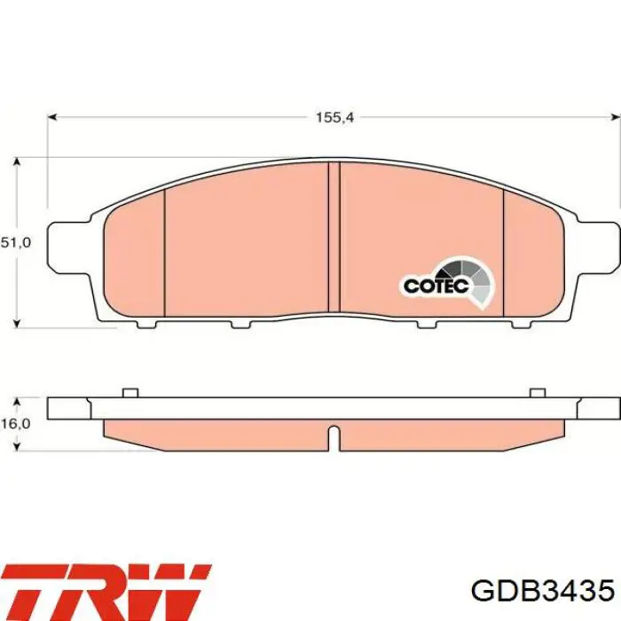 Гальмівні колодки TRW GDB3435 ціна, від 30.05 USD