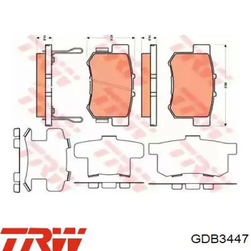 Задні гальмівні колодки GDB3447 TRW