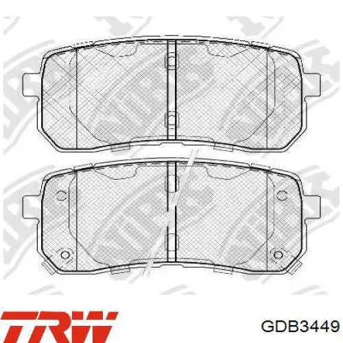 Задні гальмівні колодки GDB3449 TRW
