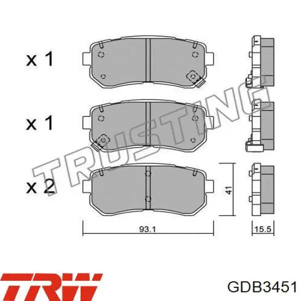 Задні гальмівні колодки Raiso RP3421 ціна, від 10.39 USD