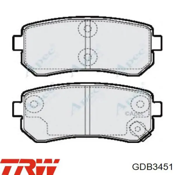 GDB3451 TRW колодки гальмові задні, дискові