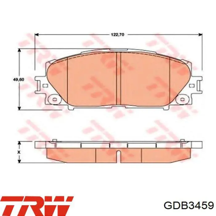Купити GDB3459 TRW Колодки гальмівні передні, дискові