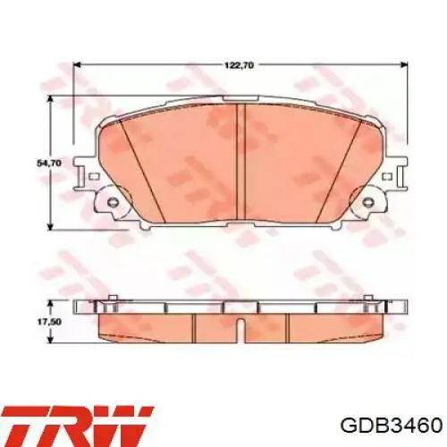 GDB3460 TRW колодки гальмівні передні, дискові