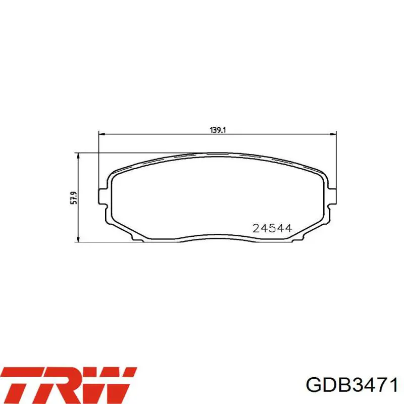 Купити GDB3471 TRW Колодки гальмівні передні, дискові