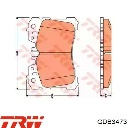 Передні тормозні колодки GDB3473 TRW