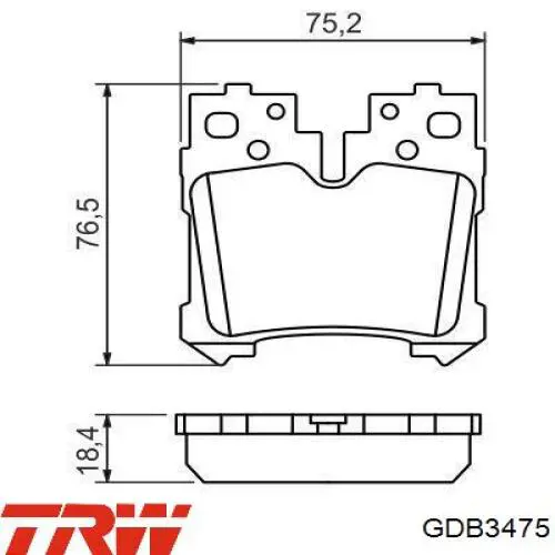 Купити GDB3475 TRW Задні колодки