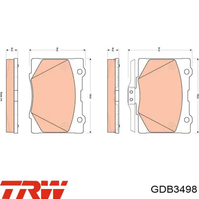 Гальмівні колодки TRW GDB3498 ціна, від 43.28 USD
