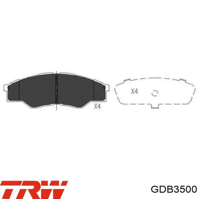 Купити GDB3500 TRW Колодки гальмівні передні, дискові