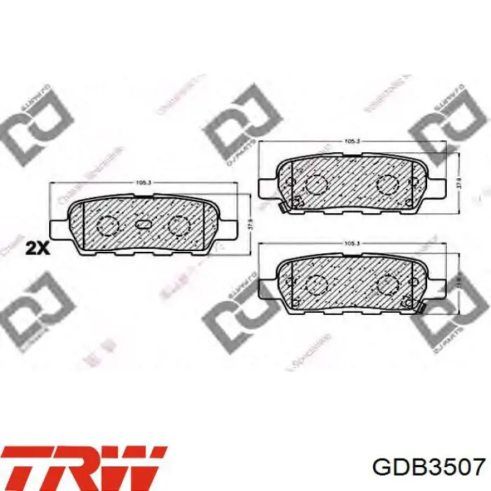 Задні дискові колодки TRW GDB3507