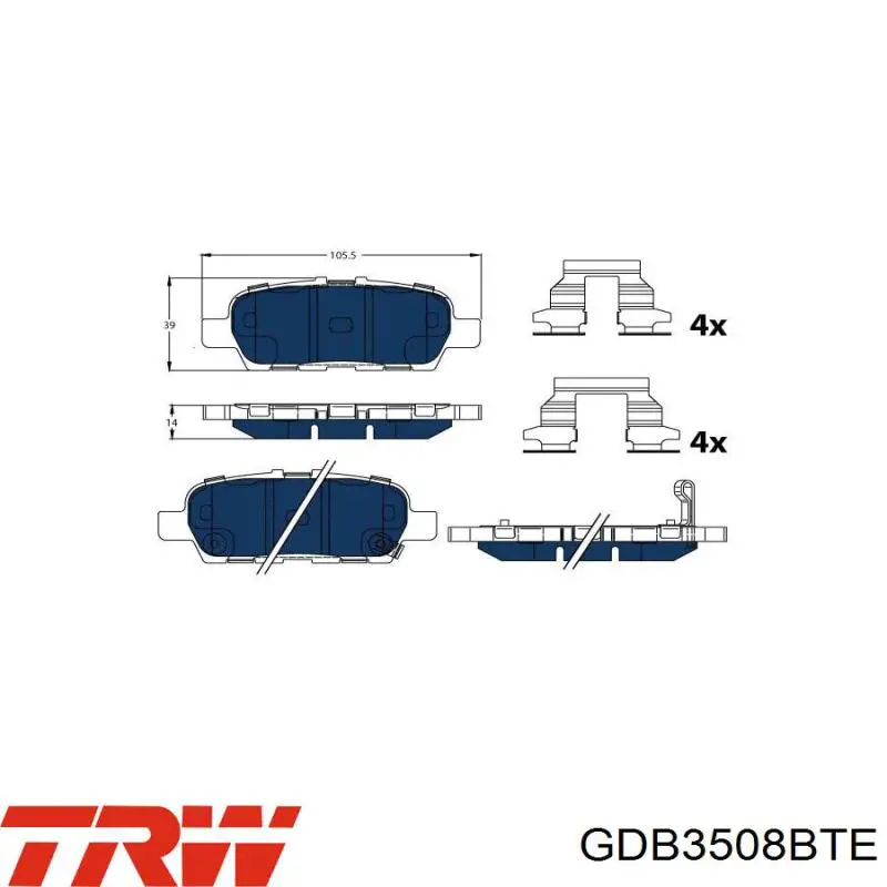 Гальмівні колодки TRW GDB3508BTE ціна, від 28.41 USD