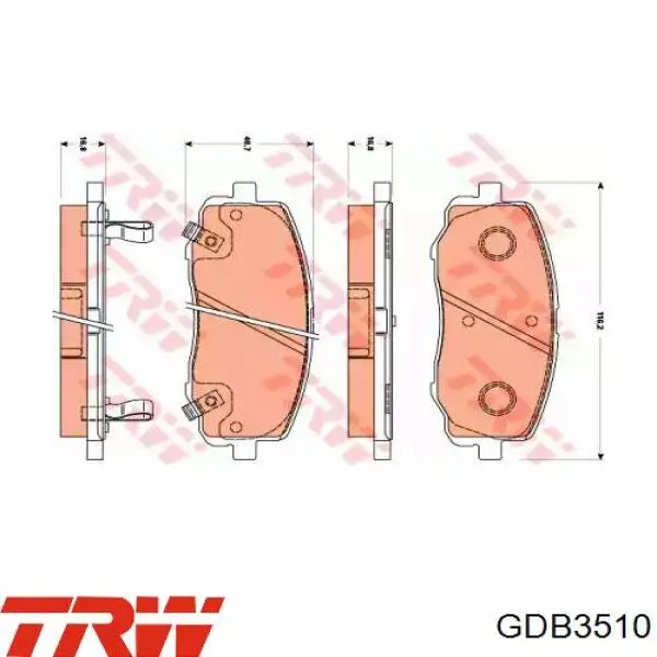 Гальмівні колодки TRW GDB3510 ціна, від 20.95 USD