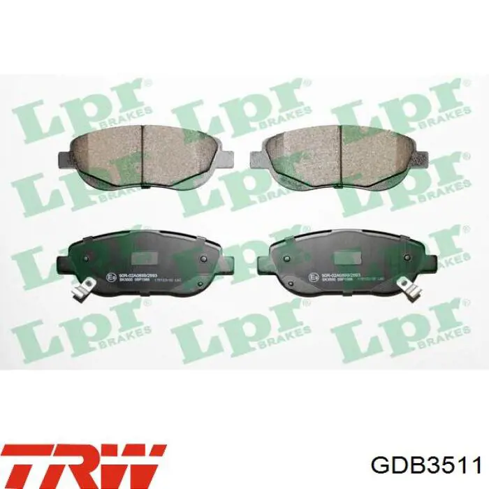 Передні тормозні колодки GDB3511 TRW