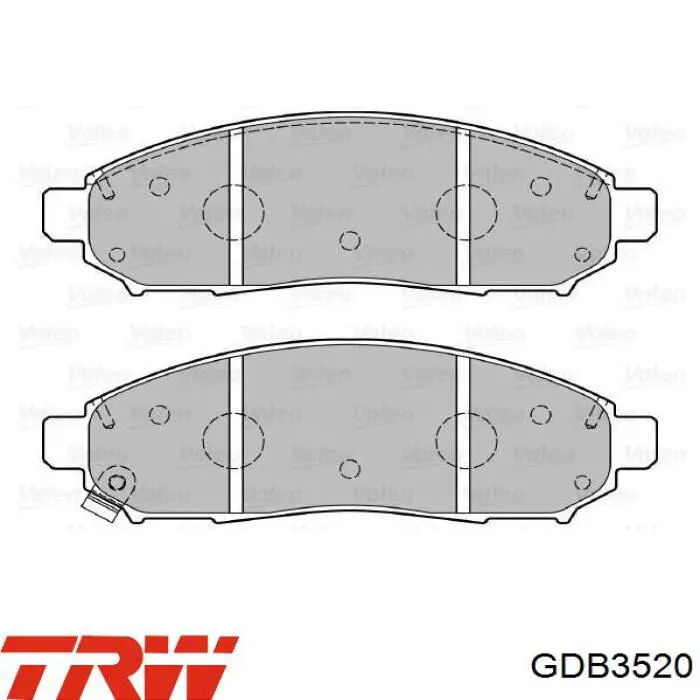 Купити GDB3520 TRW Колодки гальмівні передні, дискові