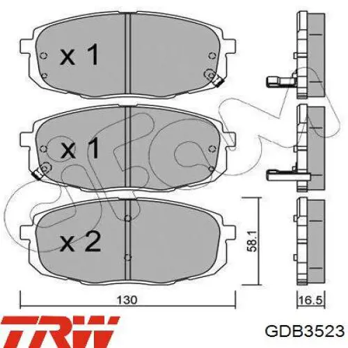 Передні тормозні колодки GDB3523 TRW